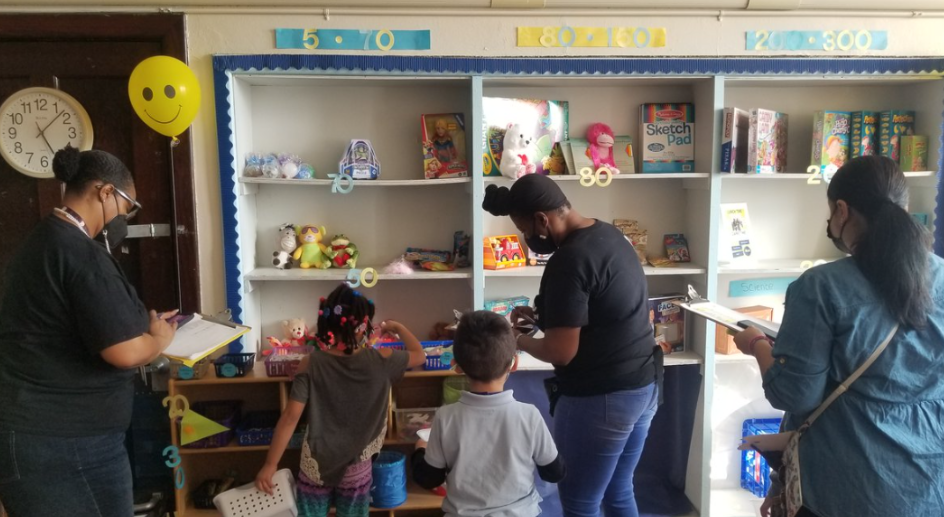 Students and staff at the PBIS Store